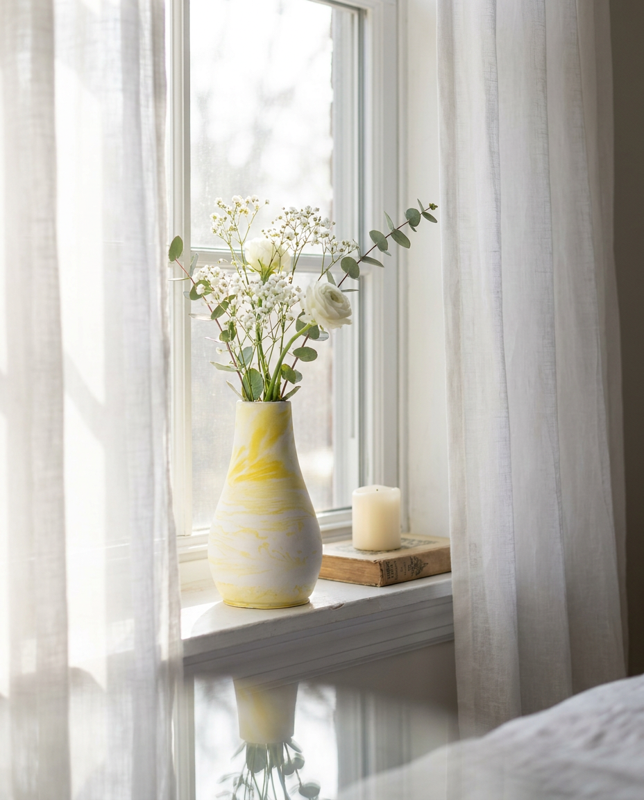 The Grace Vessel 'Sunshine' – Handmade Jesmonite Vase